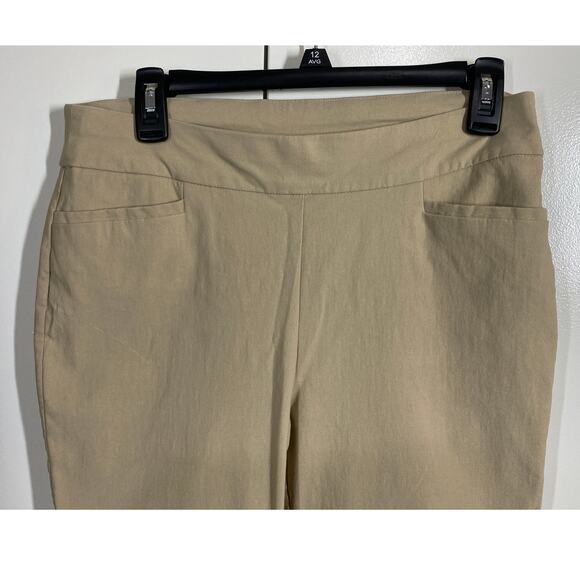 Chico's Crop Pull Up Pants Khaki Stretch Size 0.5 US SMALL - Picture 2 of 8